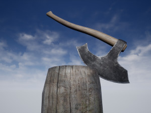 axe stump set 3D Модель