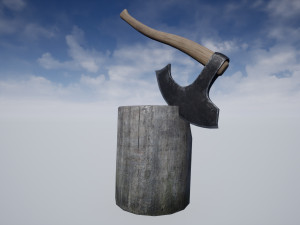 axe stump set 3D Модель