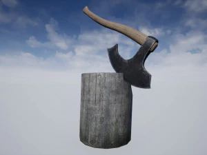 axe stump set 3D Model