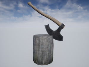 axe stump set 3D Модель
