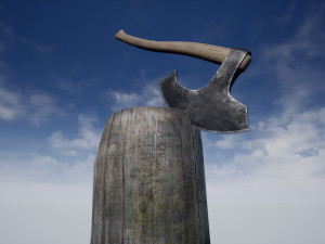 axe stump set 3D Модель