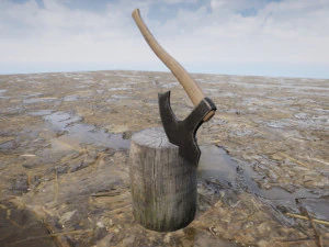 axe stump set 3D Model