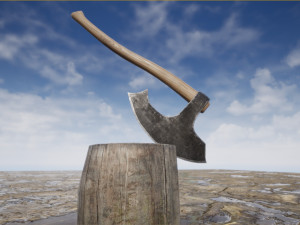 axe stump set 3D Модель