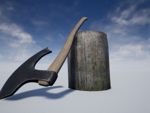 axe stump set 3D Модель