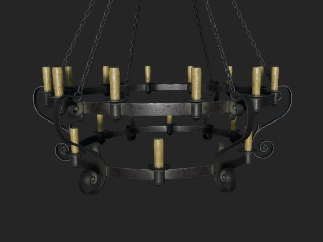 medieval chandelier 3D-Modell .c4d .max .obj .3ds .fbx .stl .blend 
