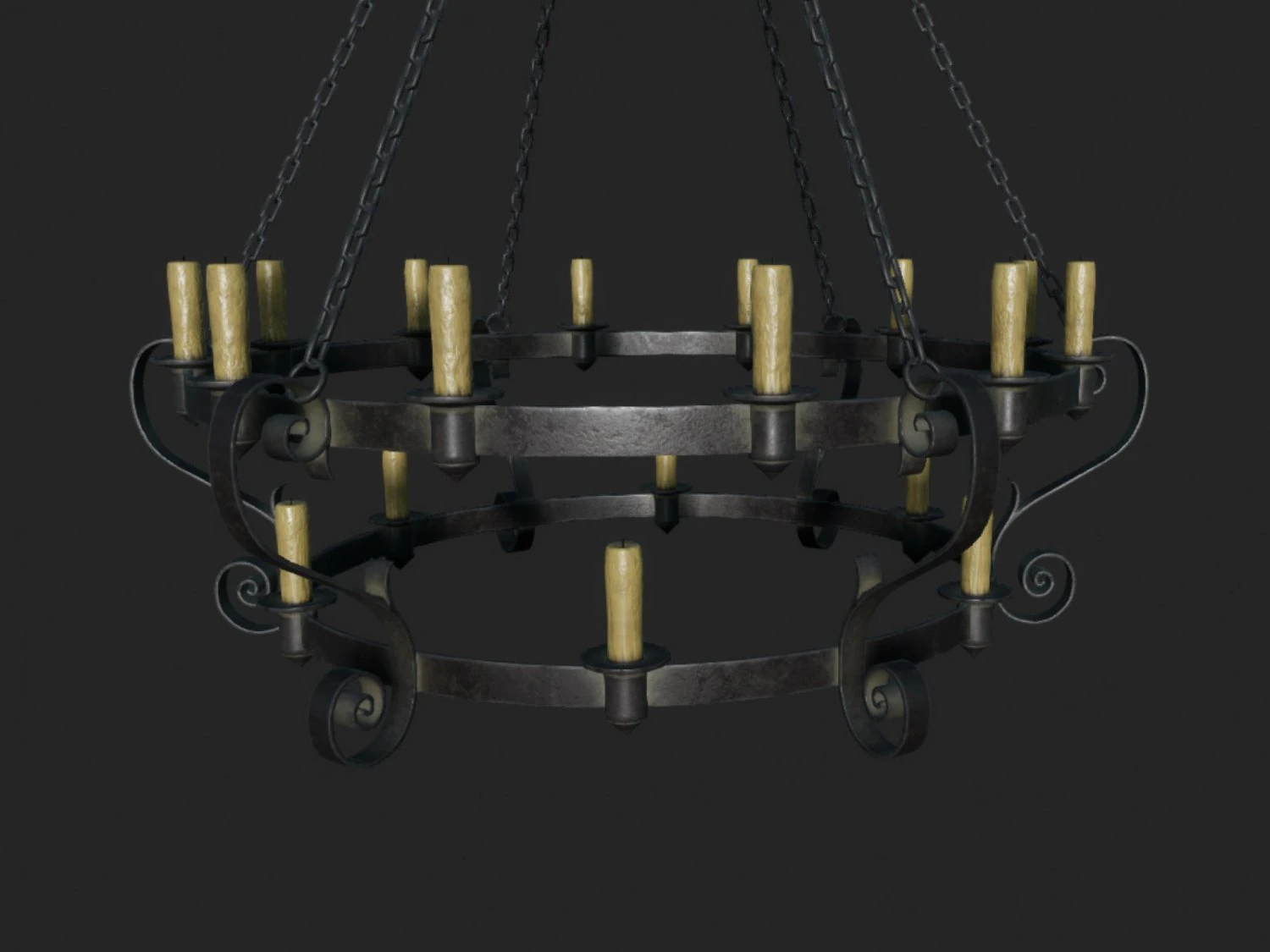 medieval chandelier 3D Model .c4d .max .obj .3ds .fbx .stl .blend 