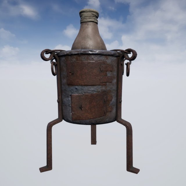 alchemical stove set 3Dモデル .c4d .max .obj .3ds .fbx .stl .blend