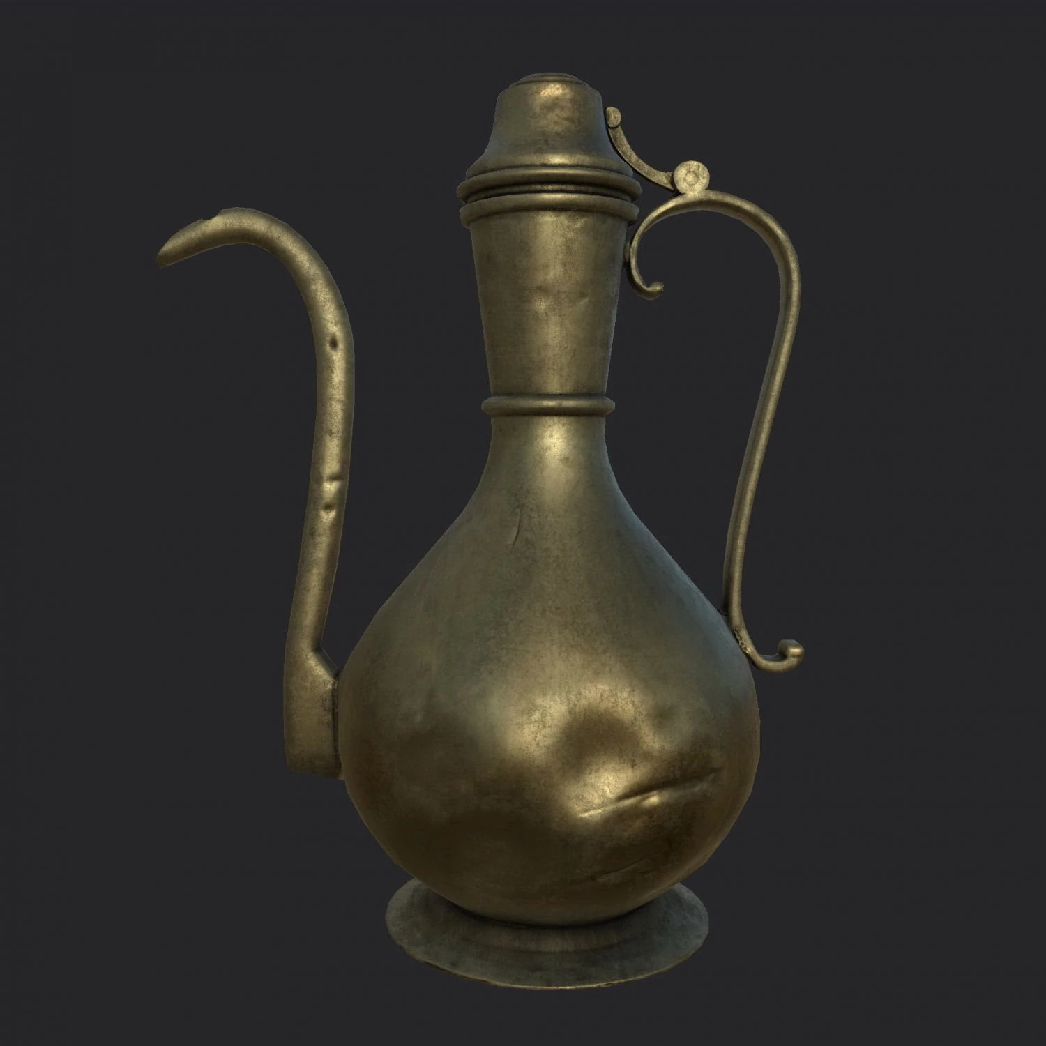 asian copper jug 3D Model .c4d .max .obj .3ds .fbx .stl .blend 
