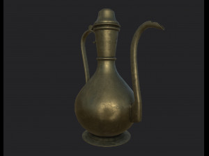 asian copper jug 3D 模型
