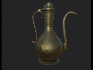 asian copper jug 3D 模型