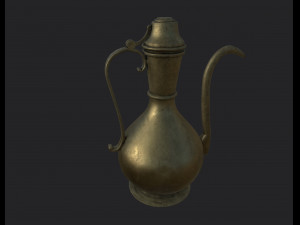 asian copper jug 3D 模型