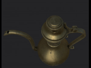 asian copper jug 3D 模型