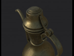 asian copper jug 3D 模型
