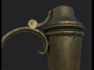 asian copper jug 3D 模型
