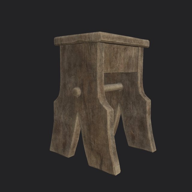 curved stool 3D Model .c4d .max .obj .3ds .fbx .stl .blend 
