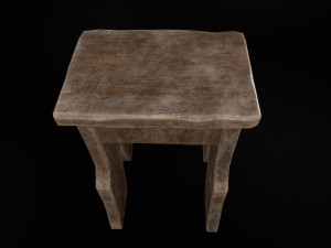 curved stool 3D Model