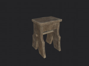 curved stool 3D Model