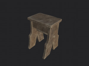 curved stool 3D Model