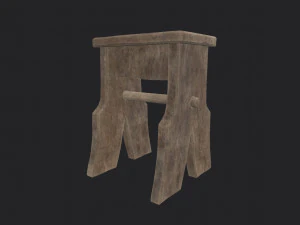 tabouret courb&eacute; Modèle 3D