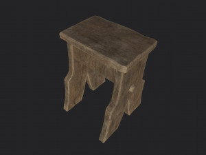 curved stool 3D Model
