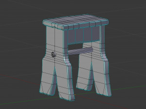 curved stool 3D Model