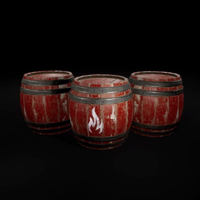 barrel powder Modello 3D .c4d .max .obj .3ds .fbx .stl .blend 
