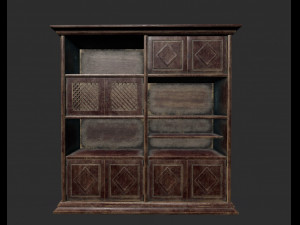 old bookcase Model 3D