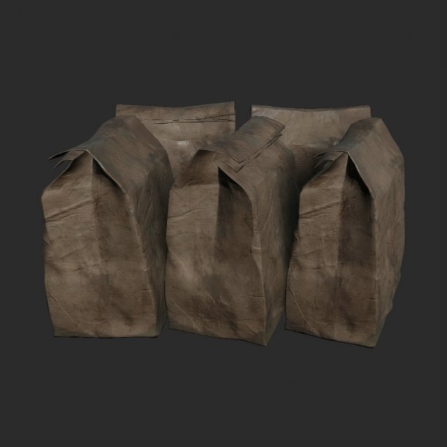 old paper bag Model 3D .c4d .max .obj .3ds .fbx .stl .blend 