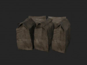 kantong kertas bekas Model 3D