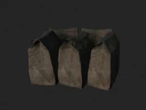 kantong kertas bekas Model 3D
