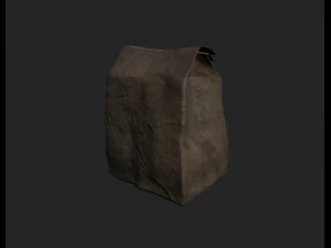 kantong kertas bekas Model 3D