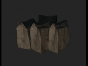 kantong kertas bekas Model 3D