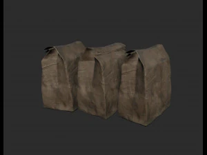 kantong kertas bekas Model 3D