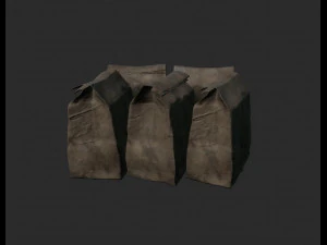 kantong kertas bekas Model 3D