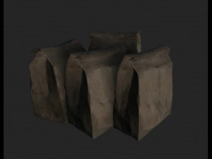 kantong kertas bekas Model 3D