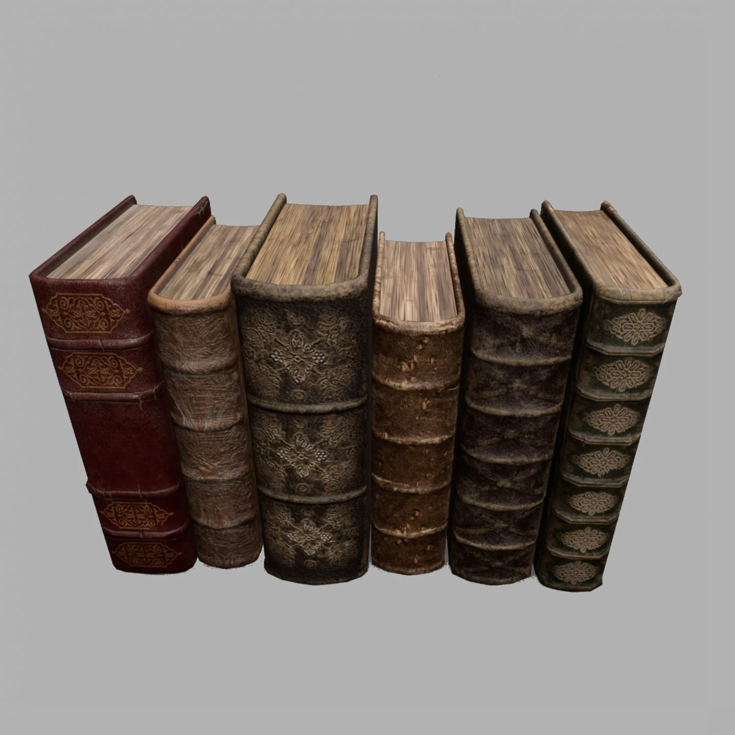 old books collection 3D Model .c4d .max .obj .3ds .fbx .stl .blend 