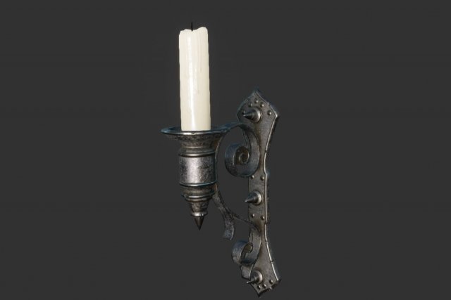old wall candlestick 3D-Modell .c4d .max .obj .3ds .fbx .stl .blend 