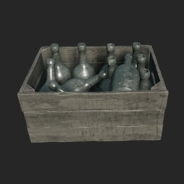 old crate bottles Modelo 3D .c4d .max .obj .3ds .fbx .stl .blend 