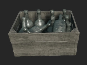 old crate bottles 3D Model