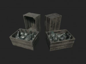 old crate bottles 3D Model