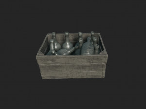 old crate bottles Modelo 3D