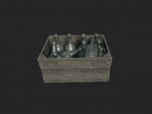 old crate bottles 3D Model