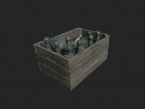 old crate bottles Modelo 3D