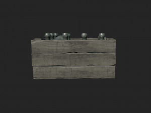 old crate bottles Modelo 3D