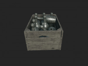 old crate bottles Modelo 3D