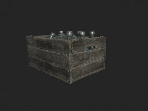 old crate bottles 3D Model