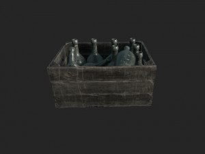 old crate bottles Modelo 3D