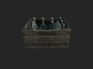old crate bottles 3D Model