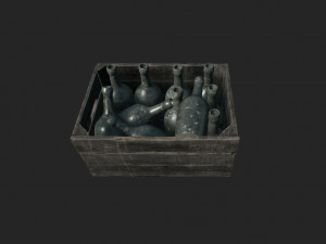old crate bottles Modelo 3D