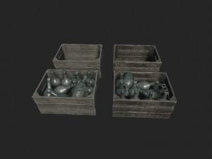 old crate bottles Modelo 3D
